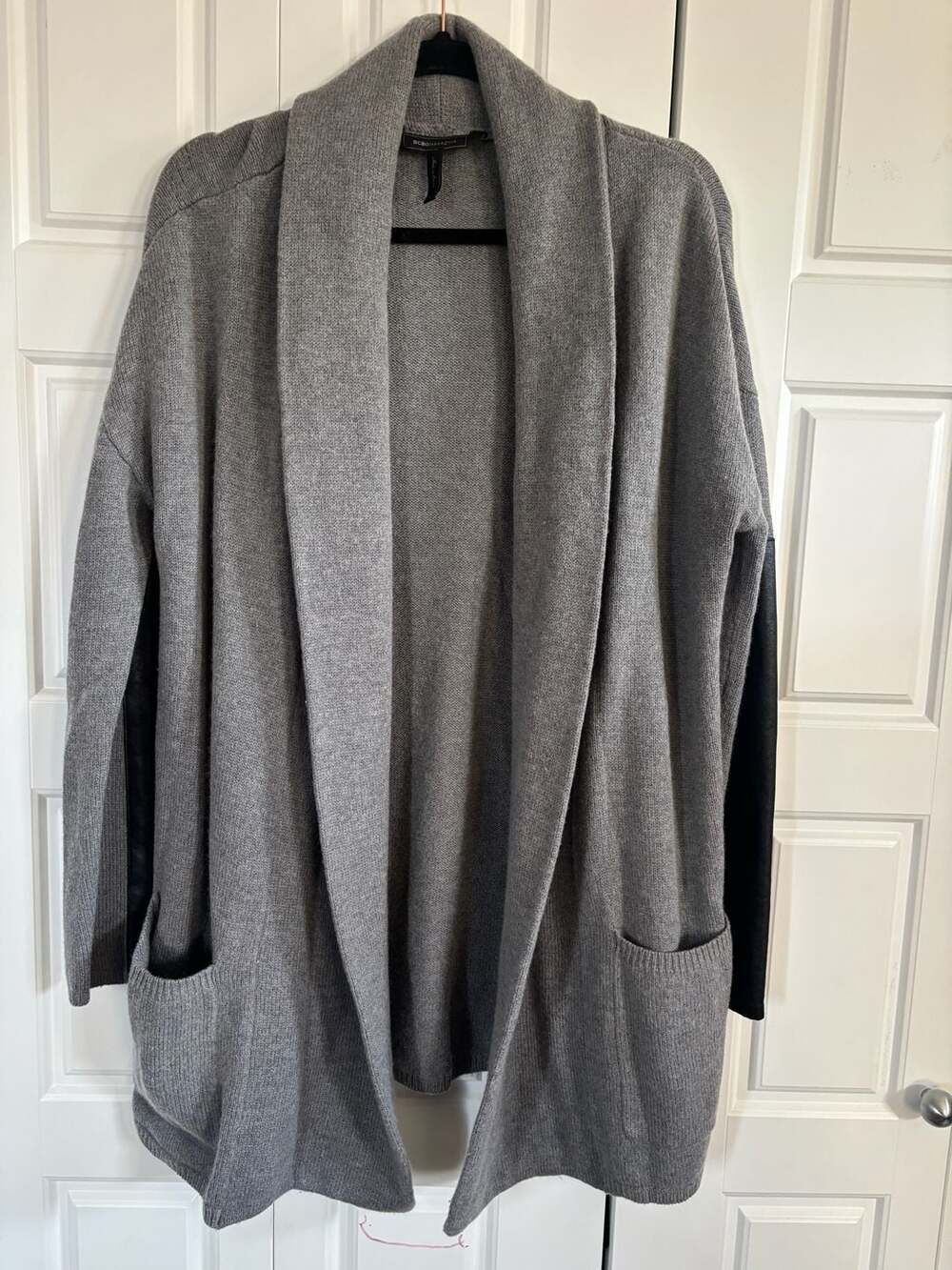 BCBGMAXAZRIA Gray Merino Wool Alpaca Blend Cardigan